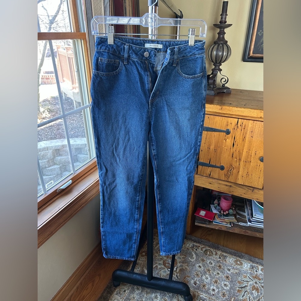 Pacsun mom jeans medium dark blue wash size 24